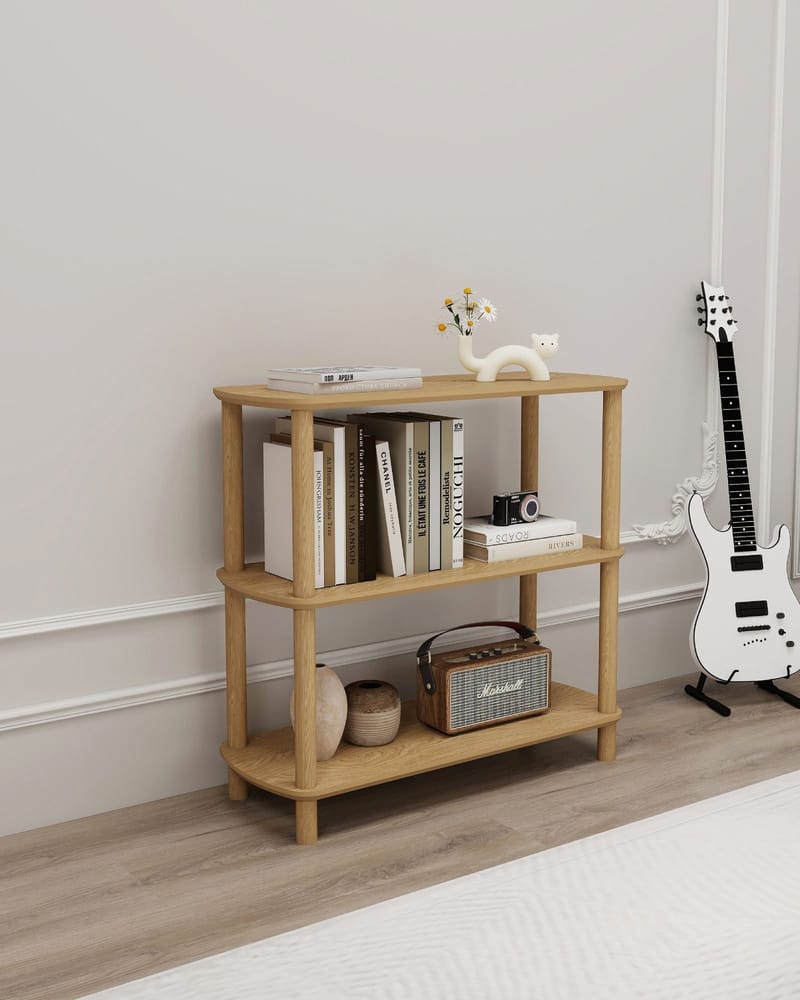 Pienk Bokhylle 80 cm - Eik - Oppbevaring - Hyller - Bokhylle
