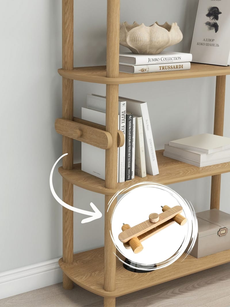 Pienk Bokhylle 80x112 cm - Eik - Oppbevaring - Hyller - Bokhylle