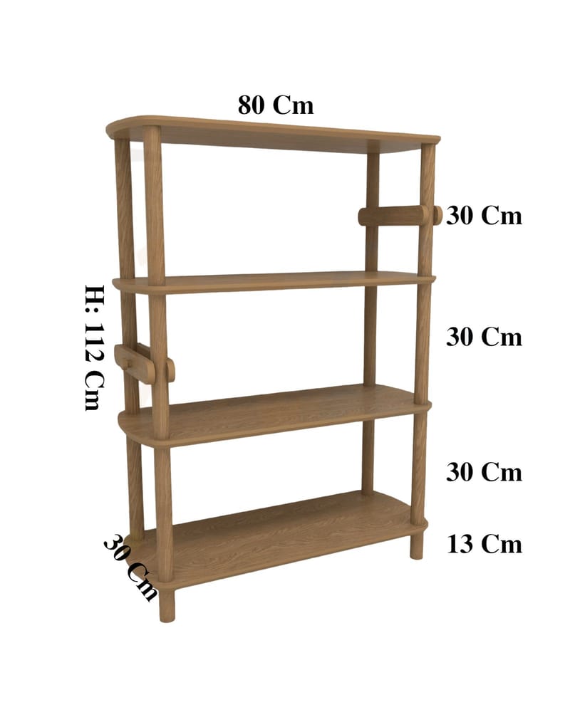 Pienk Bokhylle 80x112 cm - Eik - Oppbevaring - Hyller - Bokhylle