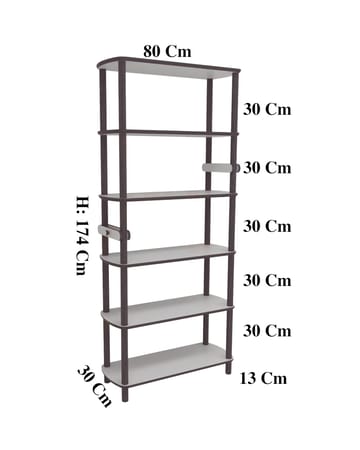 Pienk Bokhylle 80x174 cm - Eik og hvit - Oppbevaring - Hyller - Bokhylle