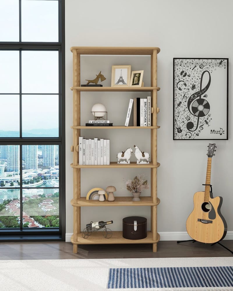 Pienk Bokhylle 80x174 cm - Eik - Oppbevaring - Hyller - Bokhylle