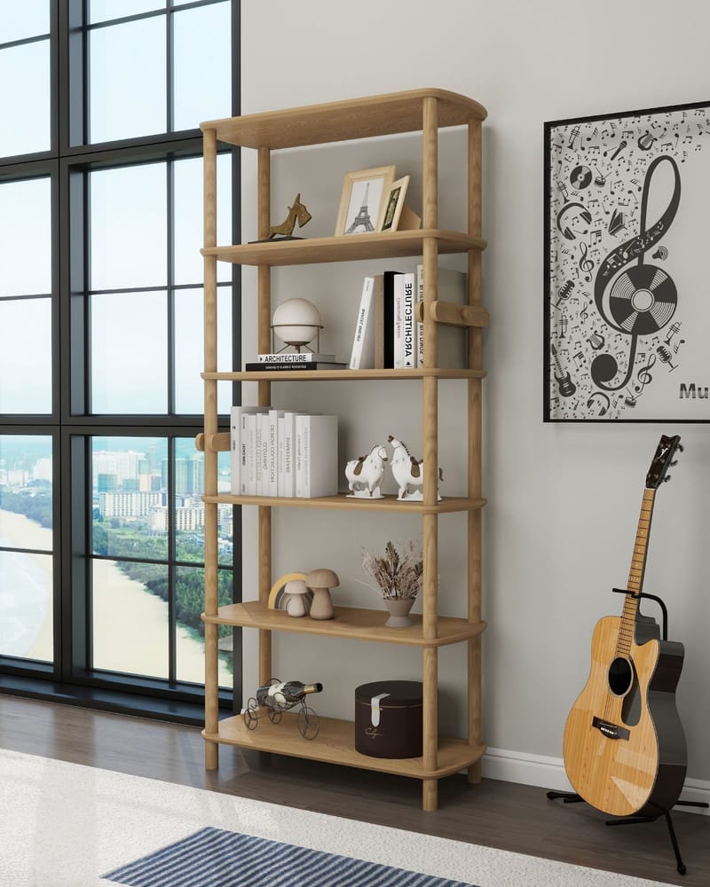 Pienk Bokhylle 80x174 cm - Eik - Oppbevaring - Hyller - Bokhylle