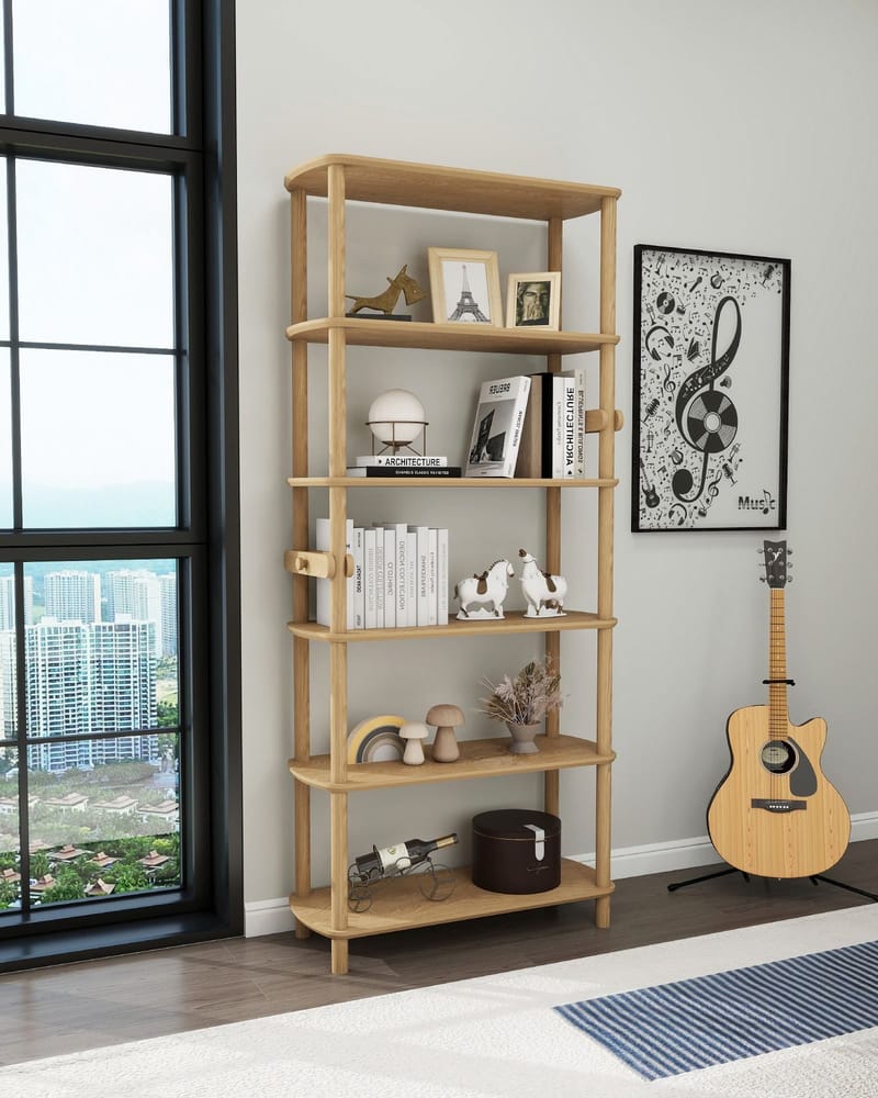 Pienk Bokhylle 80x174 cm - Eik - Oppbevaring - Hyller - Bokhylle