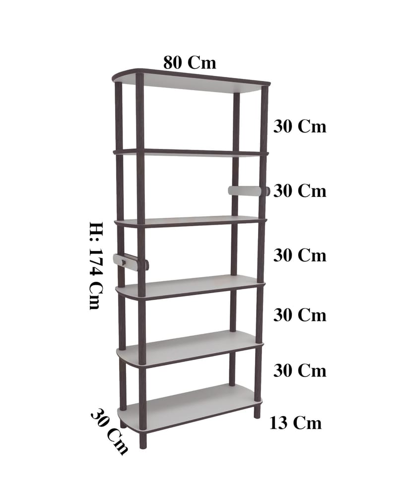 Pienk Bokhylle 80x174 cm - Eik - Oppbevaring - Hyller - Bokhylle