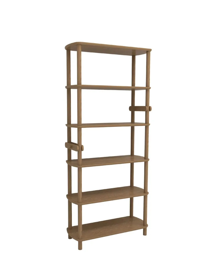 Pienk Høy Bokhylle 80 cm i Eik, Brun