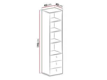 Planeta Bokhylle 45 cm i Tre - Blå|Hvit - Oppbevaring - Hyller - Bokhylle