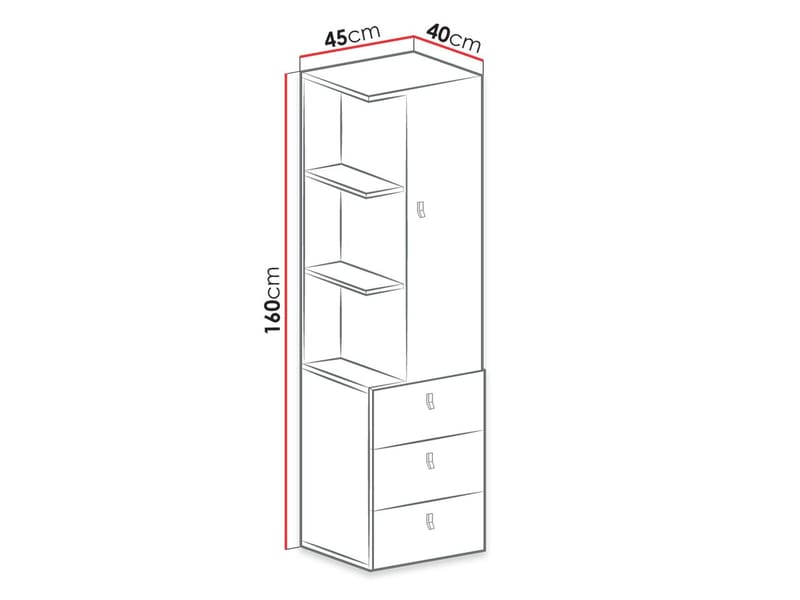 Planeta Bokhylle 45 cm i Tre - Svart|Beige - Oppbevaring - Hyller - Bokhylle