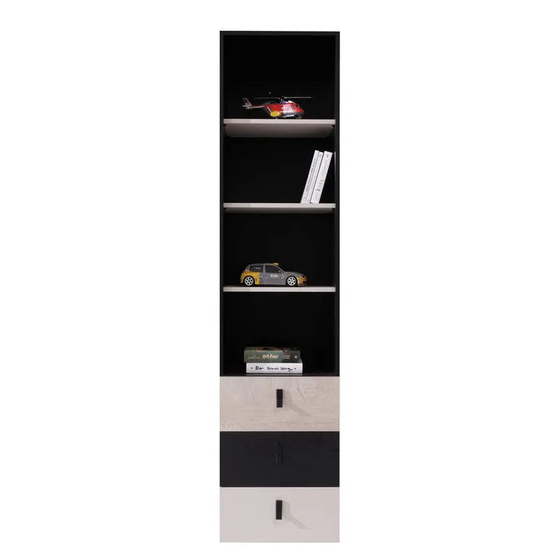 Planeta Bokhylle 45 cm i Tre, Svart|Beige