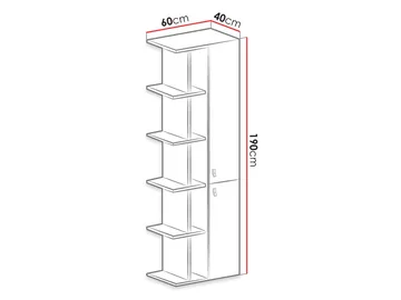 Planeta Bokhylle 60 cm i Tre - Blå|Hvit - Oppbevaring - Hyller - Bokhylle