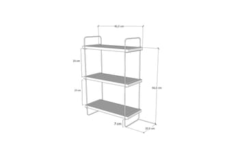 Pulalis Vegghylle 40 cm - Svart/Marmor - Oppbevaring - Hyller - Vegghylle