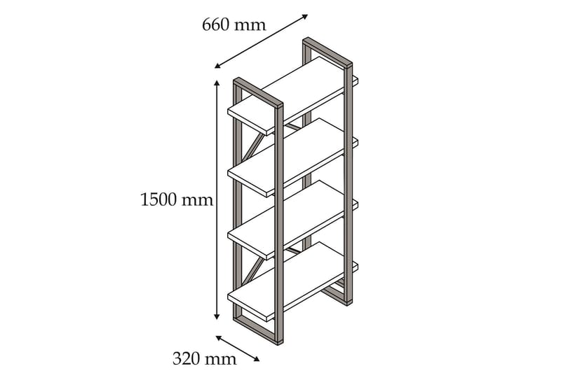 Puqa Design Bokhylle - Oppbevaring - Hyller - Bokhylle