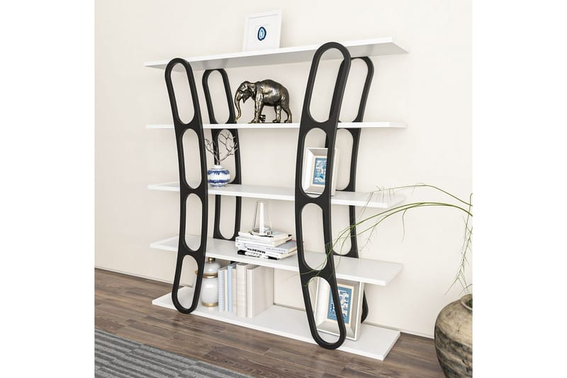 Quenla Bokhylle 120 cm - Svart/Hvit - Oppbevaring - Hyller - Bokhylle