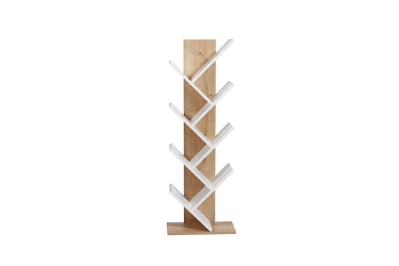 Ranko Bokhylle 46 cm - Rødfarget tre/Hvit - Oppbevaring - Hyller - Bokhylle