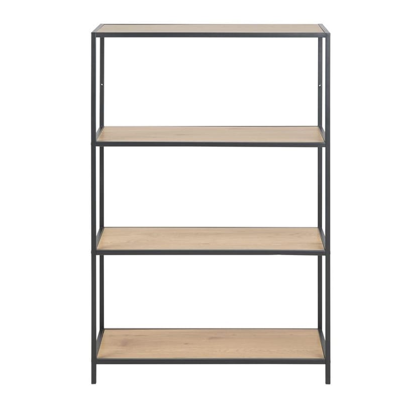 Seaford Bokhylle 77 cm i Tre med Metallstativ - Brun|Svart - Oppbevaring - Hyller - Bokhylle