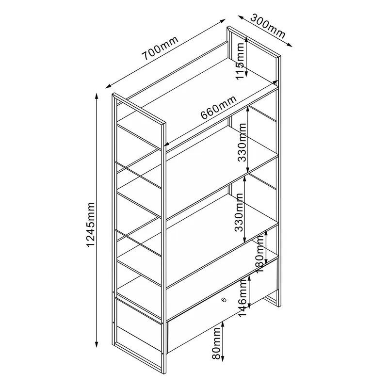 Shelf HOME4YOU - ask/svart - Oppbevaring - Hyller - Hylleplan & hyllekonsoll