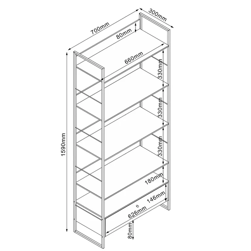 Shelf HOME4YOU - eik/hvit - Oppbevaring - Hyller - Hylleplan & hyllekonsoll