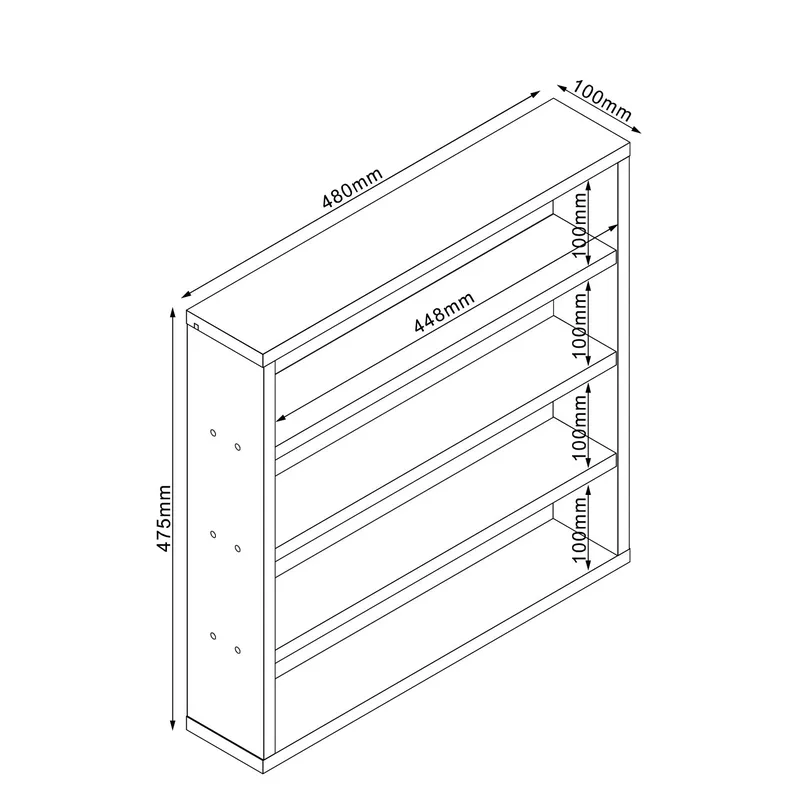 Shelf HOME4YOU - lys melamin - Oppbevaring - Hyller - Vegghylle