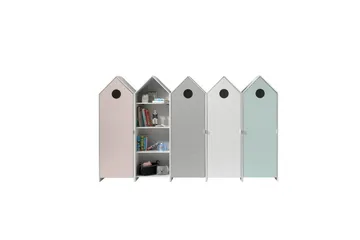 Skåp Vipack Casami 5-delar med 4 Dörrar Vipack Grey, Pink, Mint Green, White - Oppbevaring - Hyller - Bokhylle