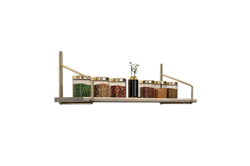 Sorab Vegghylle 60 cm - Brun/Gull - Oppbevaring - Hyller - Vegghylle