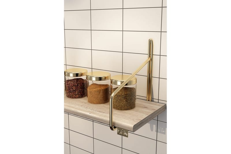 Sorab Vegghylle 60 cm - Brun/Gull - Oppbevaring - Hyller - Vegghylle