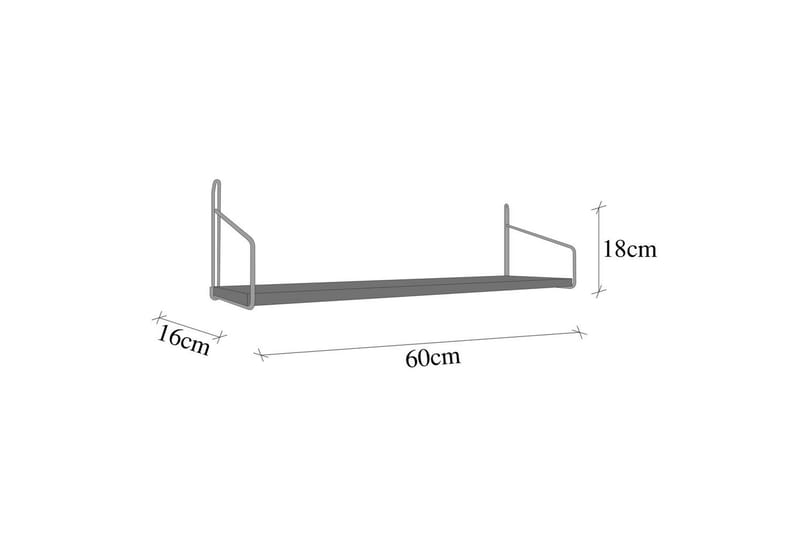 Sorab Vegghylle 60 cm - Brun/Gull - Oppbevaring - Hyller - Vegghylle