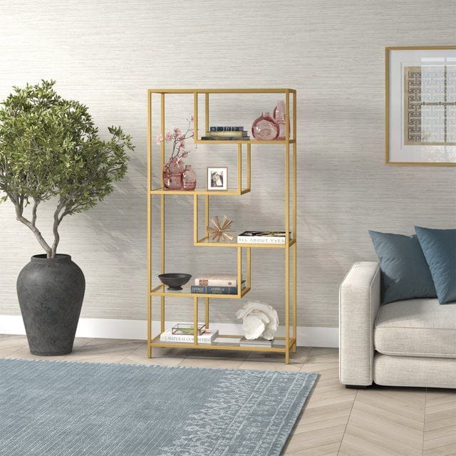 Sorena Bokhylle 90x172 cm - Gull/transparent - Oppbevaring - Hyller - Bokhylle