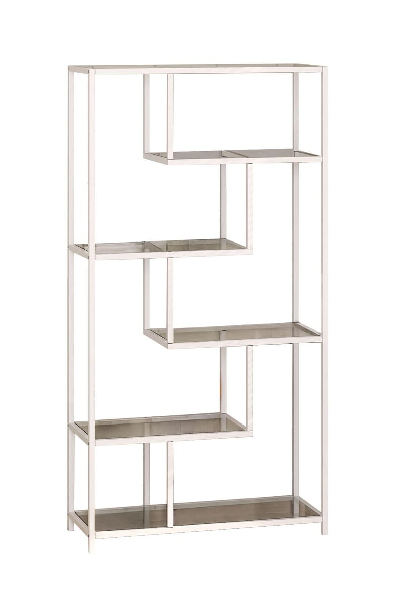 Sorena Bokhylle 90x172 cm - Hvit og transparent - Oppbevaring - Hyller - Bokhylle