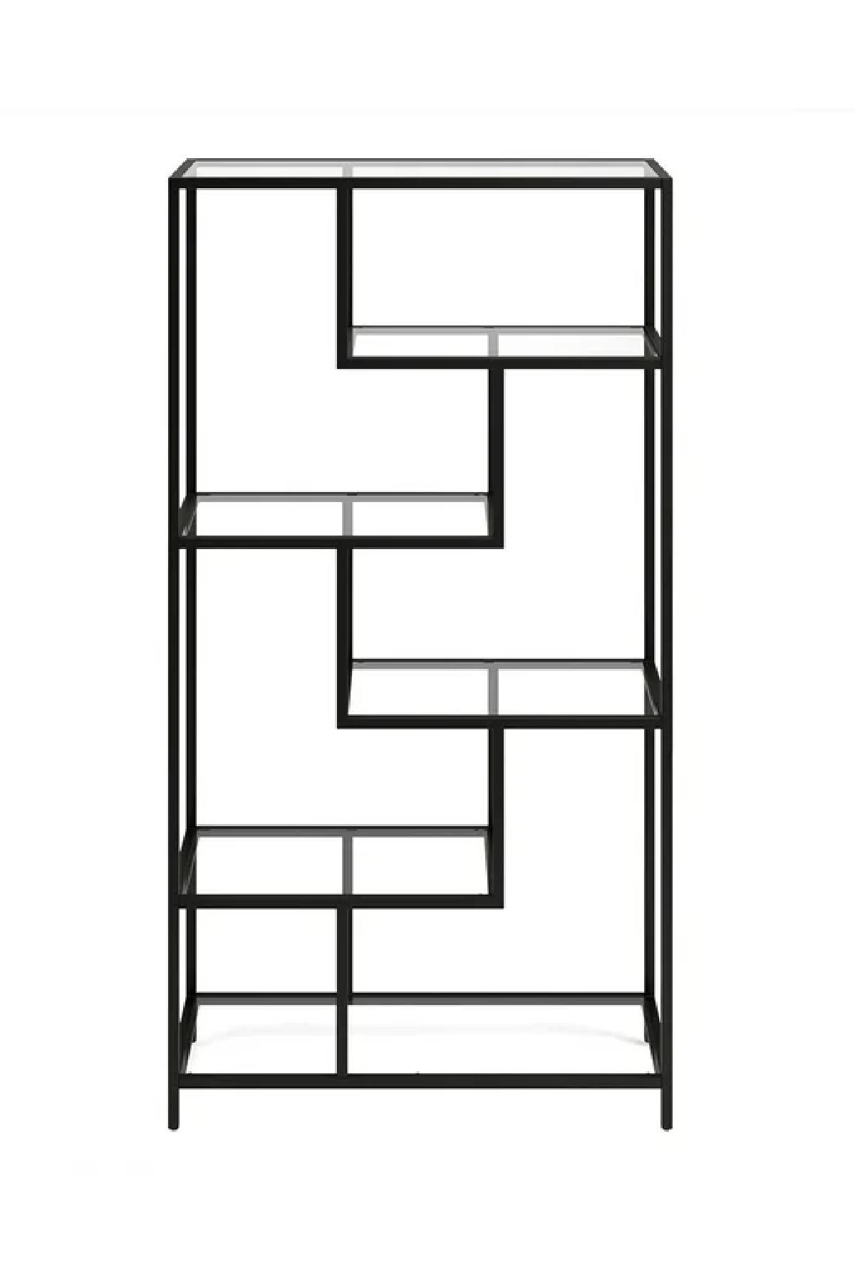 Sorena Bokhylle 90x172 cm - Svart og transparent