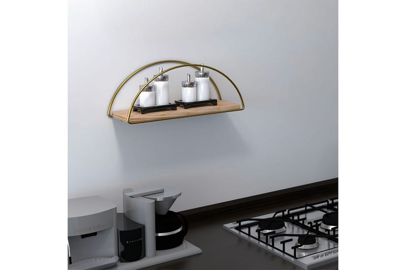 Souma Vegghylle 41 cm - Brun/Gull - Oppbevaring - Hyller - Vegghylle