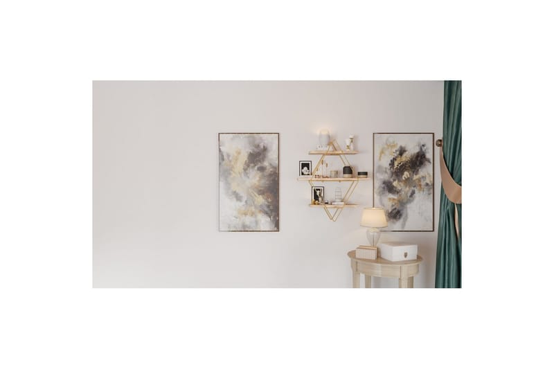 Souma Vegghylle 60 cm - Brun/Gull - Oppbevaring - Hyller - Vegghylle