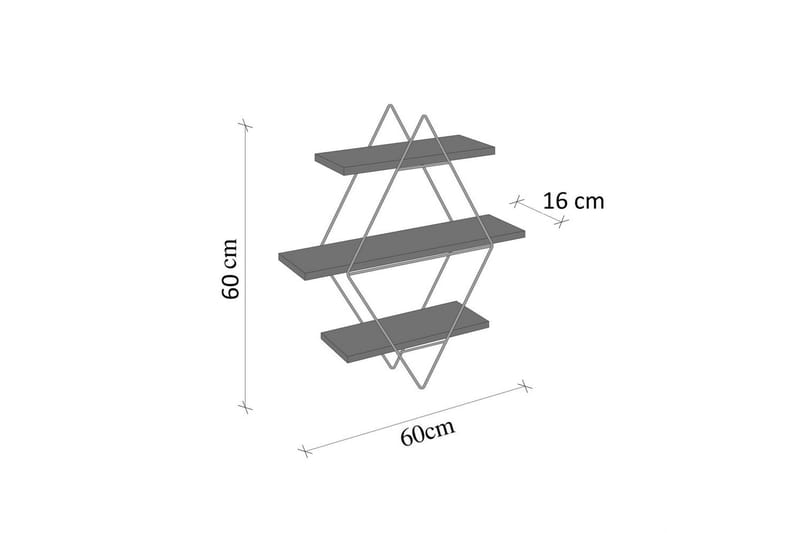 Souma Vegghylle 60 cm - Brun/Gull - Oppbevaring - Hyller - Vegghylle