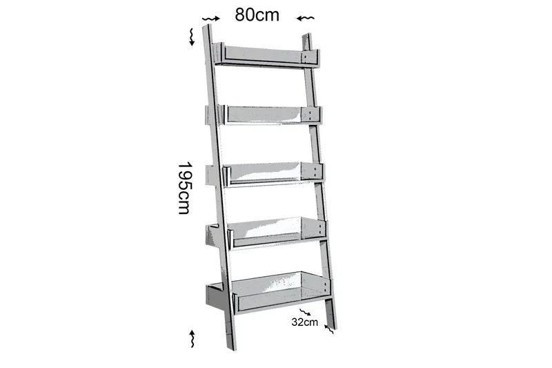 Comfortale Bokhylle - Eik - Oppbevaring - Hyller - Stigehylle