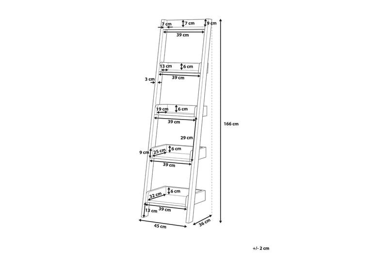 Duo Hylle 45 cm - Hvit - Oppbevaring - Hyller - Stigehylle