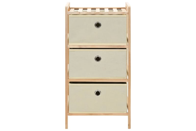 Oppbevaringshylle med 3 ikke-vevde kurver sedertre beige - Oppbevaring - Hyller - Stigehylle