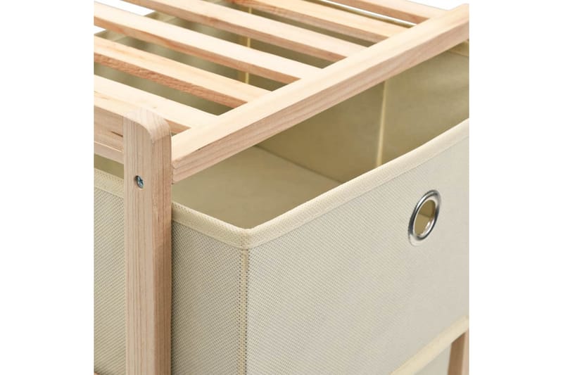 Oppbevaringshylle med 3 ikke-vevde kurver sedertre beige - Oppbevaring - Hyller - Stigehylle