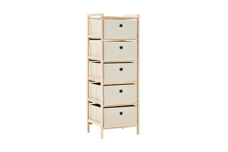 Oppbevaringshylle med 5 stoffkurver sedertre beige - Oppbevaring - Hyller - Stigehylle