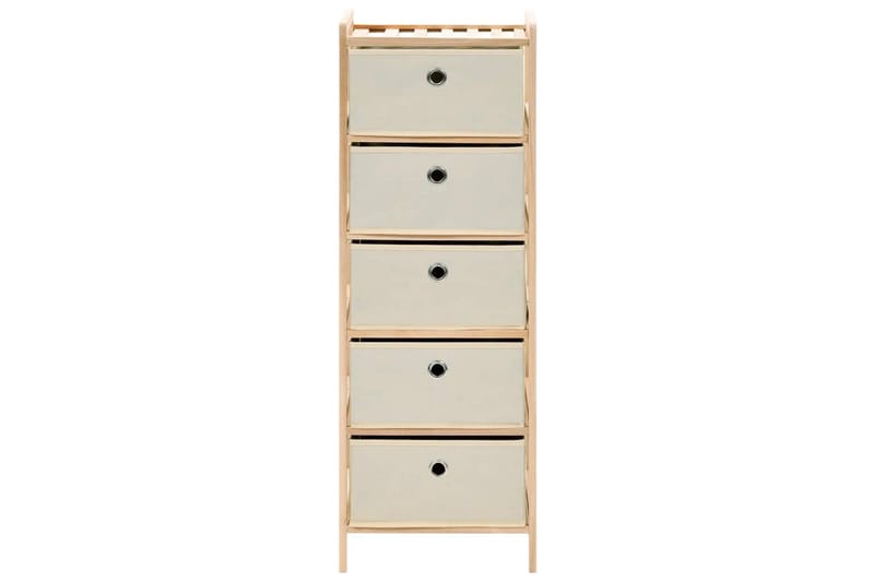 Oppbevaringshylle med 5 stoffkurver sedertre beige - Oppbevaring - Hyller - Stigehylle