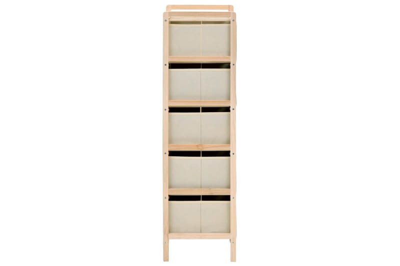 Oppbevaringshylle med 5 stoffkurver sedertre beige - Oppbevaring - Hyller - Stigehylle
