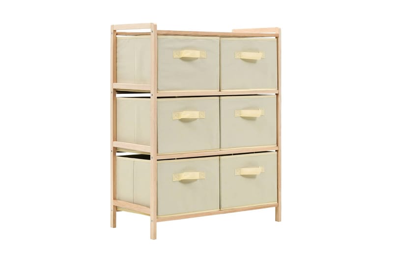 Oppbevaringshylle med 6 stoffkurver sedertre beige - Oppbevaring - Hyller - Stigehylle