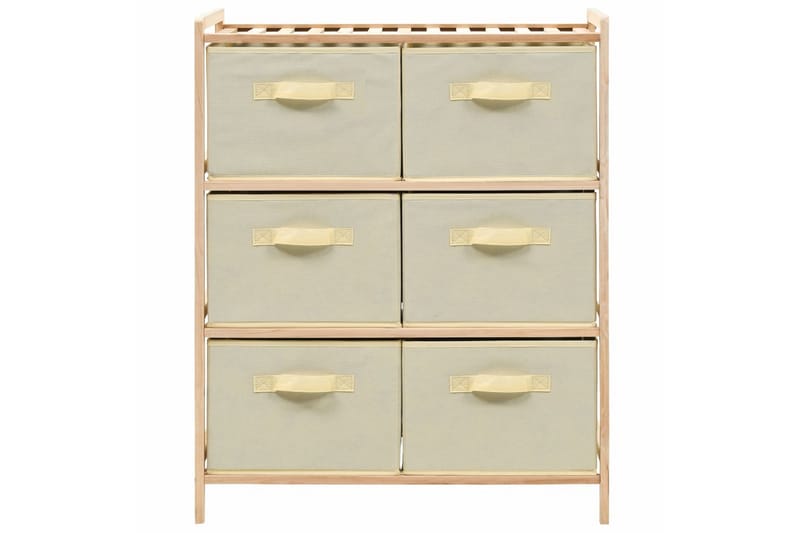 Oppbevaringshylle med 6 stoffkurver sedertre beige - Oppbevaring - Hyller - Stigehylle