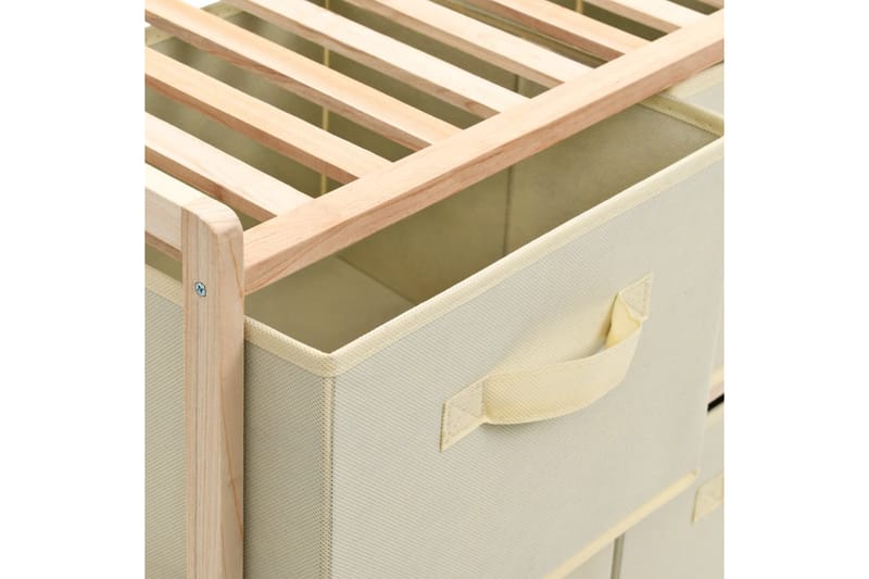 Oppbevaringshylle med 6 stoffkurver sedertre beige - Oppbevaring - Hyller - Stigehylle