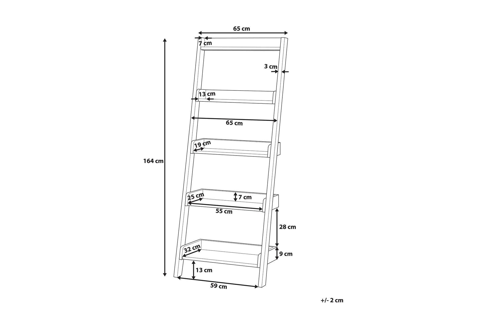 Trio Hylle 65 cm - Hvit - Oppbevaring - Hyller - Stigehylle