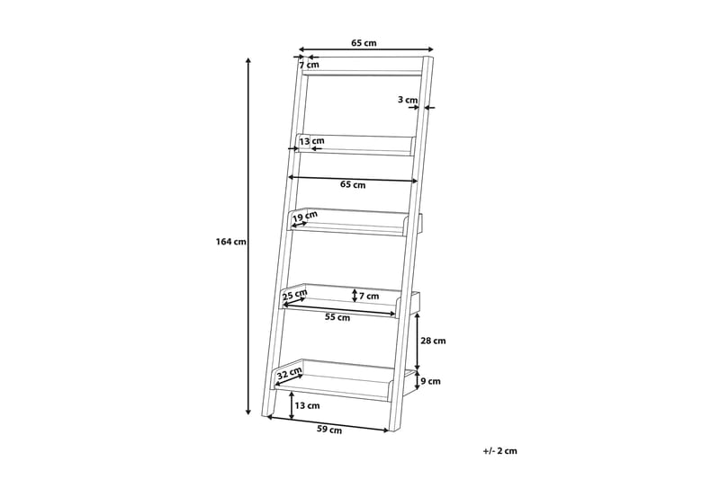 Trio Hylle 65 cm - Hvit - Stigehylle