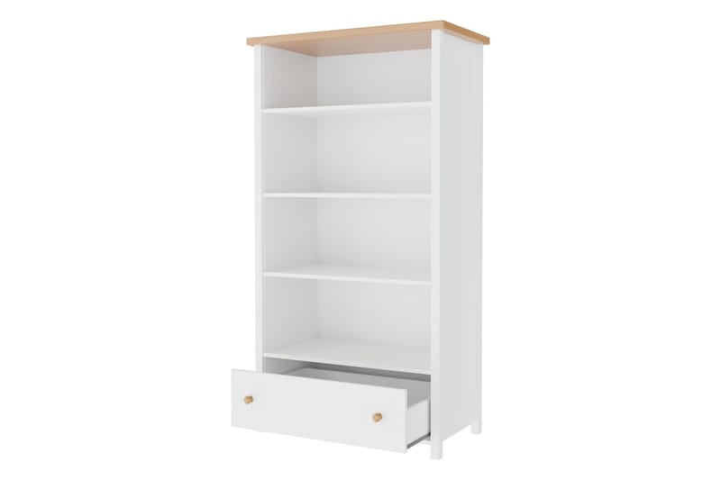 Storys Bokhylle 85 cm i Eik - Hvit - Oppbevaring - Hyller - Bokhylle