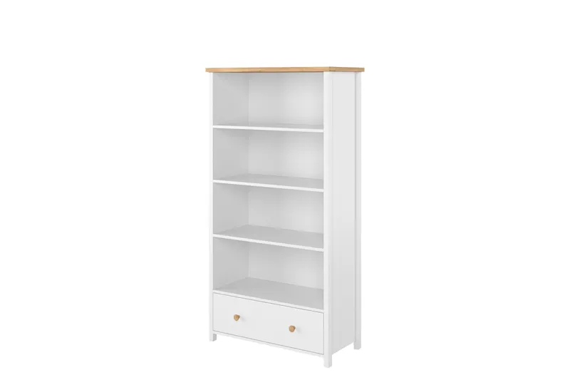 Storys Bokhylle 85 cm i Eik, Hvit