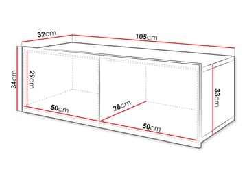 Tessan Veggskap 105 cm - brun - Oppbevaring - Hyller - Hylleplan & hyllekonsoll