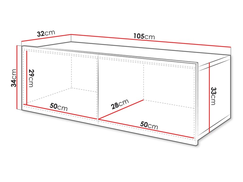 Tessan Veggskap 105 cm - brun - Oppbevaring - Hyller - Hylleplan & hyllekonsoll