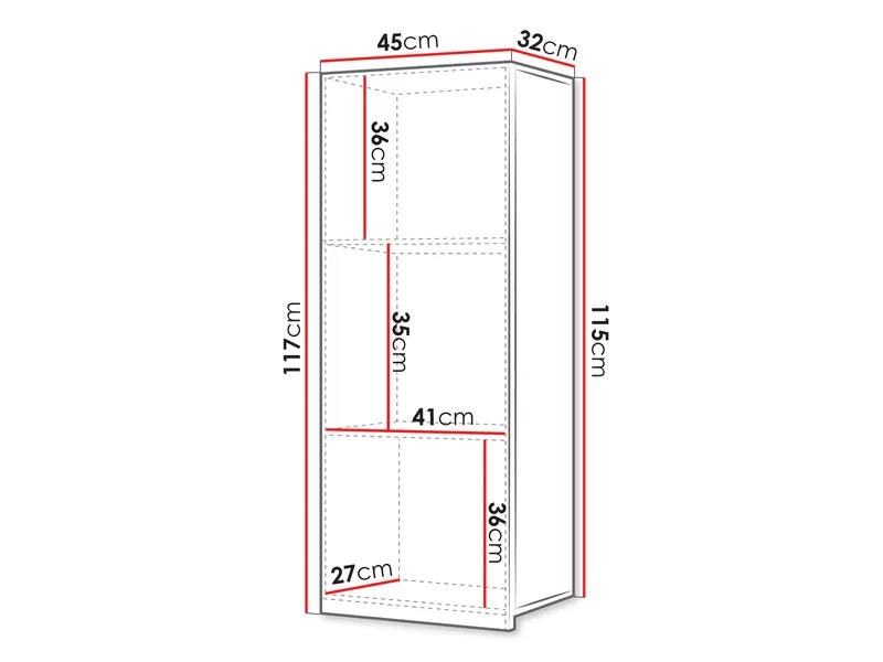 Tessan Veggskap 45 cm - brun - Hus & oppussing - Kjøkken & bad - Baderom - Baderomsmøbler & baderomsinnredning - Veggskap & høyskap