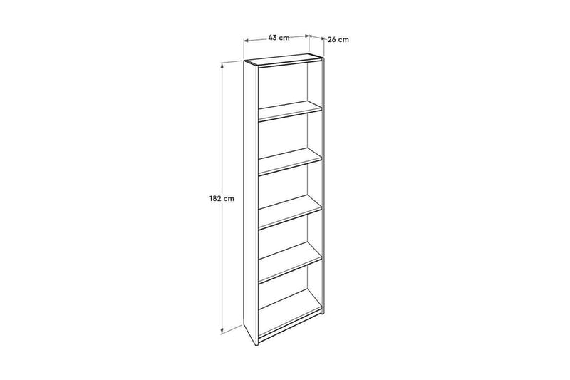 Ticoman Bokhylle 43 cm - Hvit - Oppbevaring - Hyller - Bokhylle