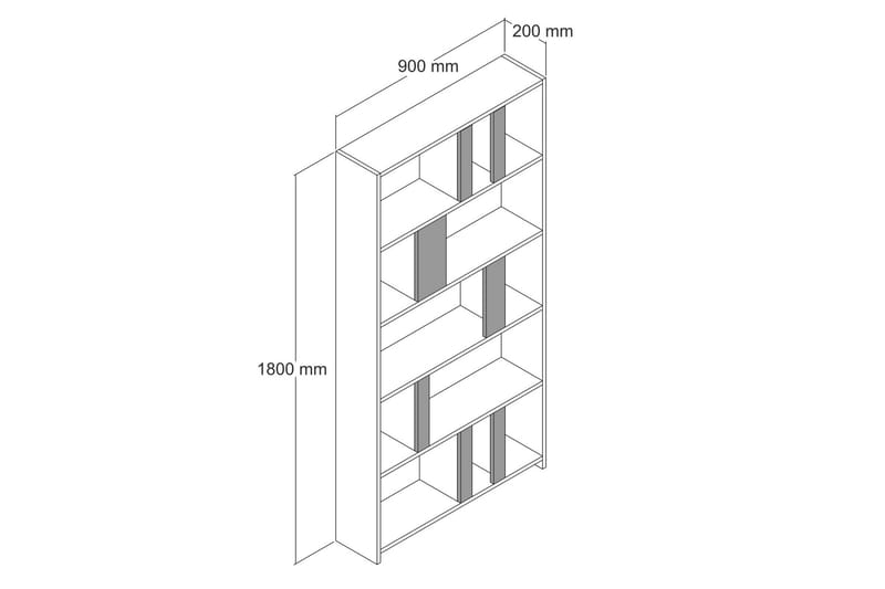 Timiza Bokhylle 90 cm - Beige - Oppbevaring - Hyller - Bokhylle